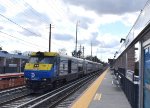 Eastbound midday LIRR Scoot to Oyster Bay passing Merillon Ave Sta